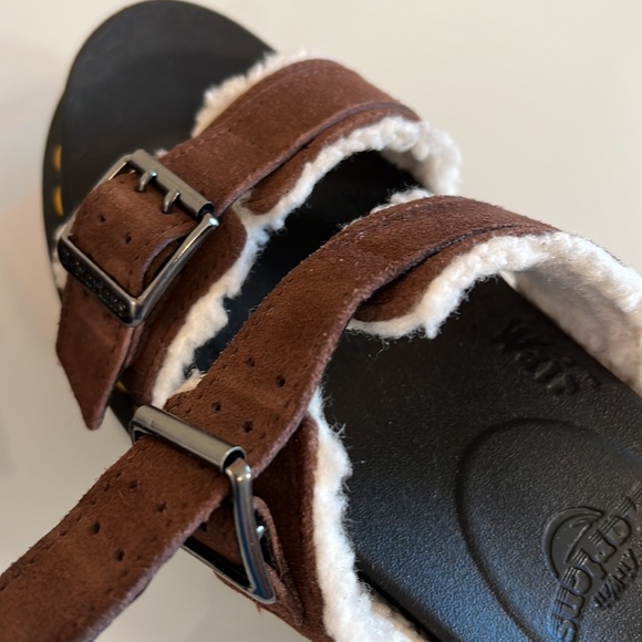 DR. MARTENS | Brown fur lined couture platform spring summer “Myles” sandal flat - Picture 13 of 16